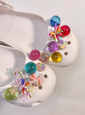 游园多巴胺鞋花芭蕾舞鞋洞洞鞋可爱女生装饰配饰适配crocs卡扣diy