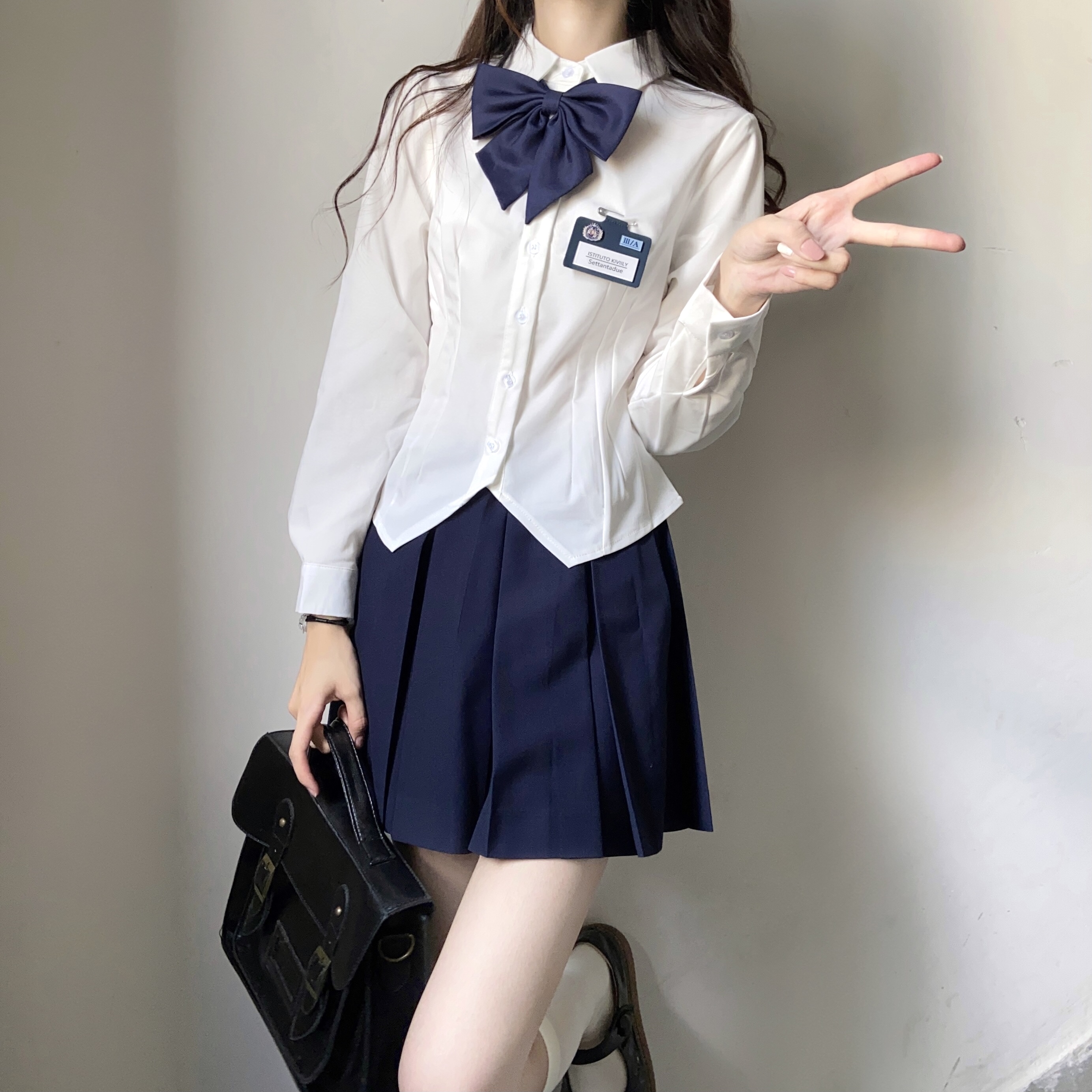 jk制服收腰衬衫女短袖