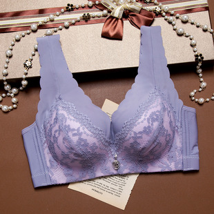 美背宽肩带女内衣小胸罩加厚聚拢收副乳调整型背心款 文胸薄无钢圈