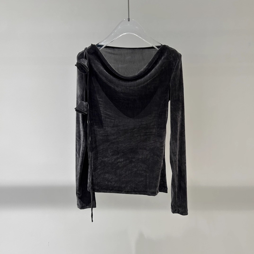 【商场同款】艾诺丝2025秋新款百搭丝绒长袖T恤女上衣603010-889