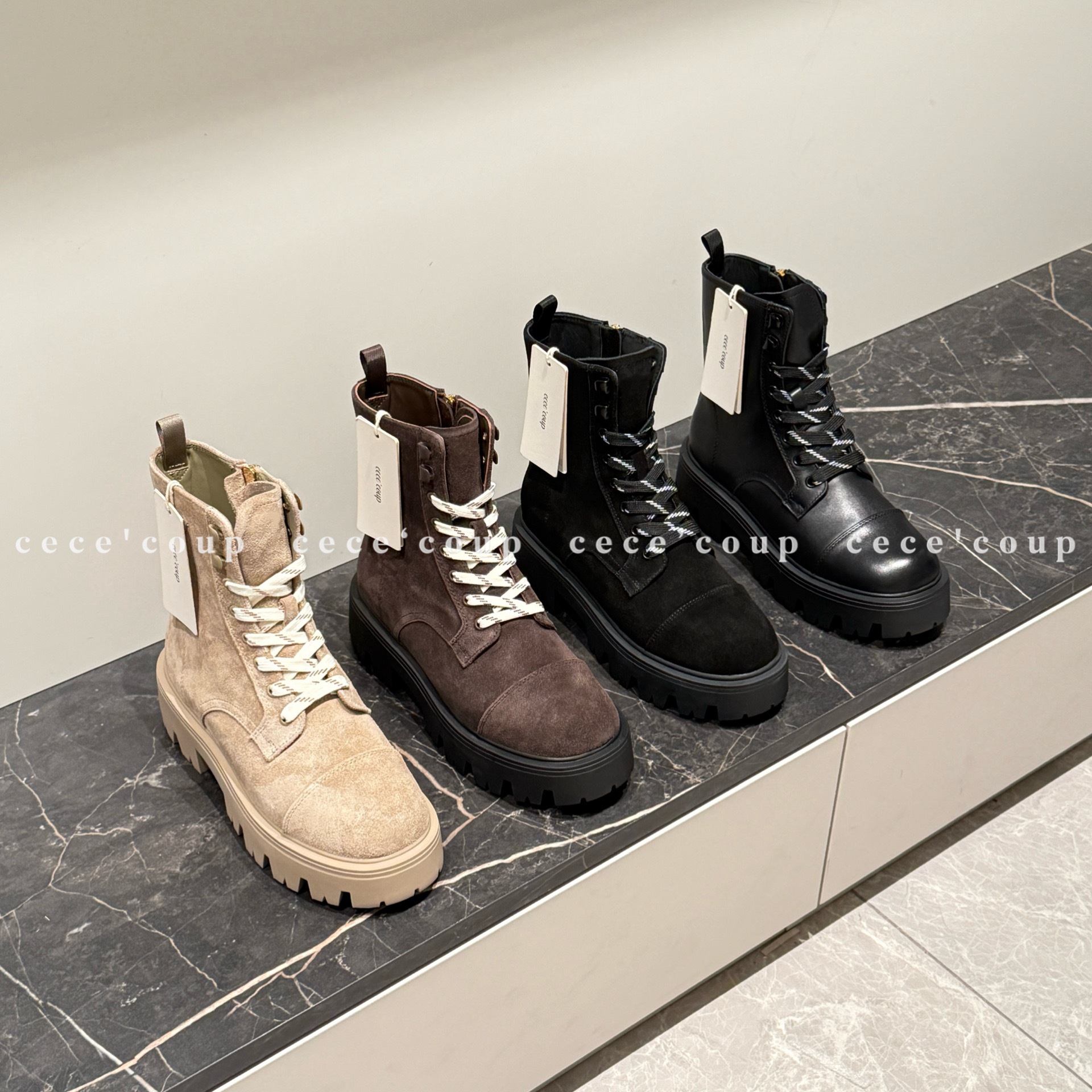 25FW复古厚底马丁靴短靴女