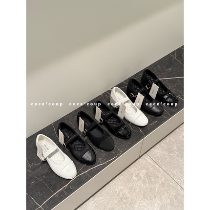 cece coup 舒适自留！04/12 新品 25ss菱格粗跟一字扣玛丽珍 单鞋