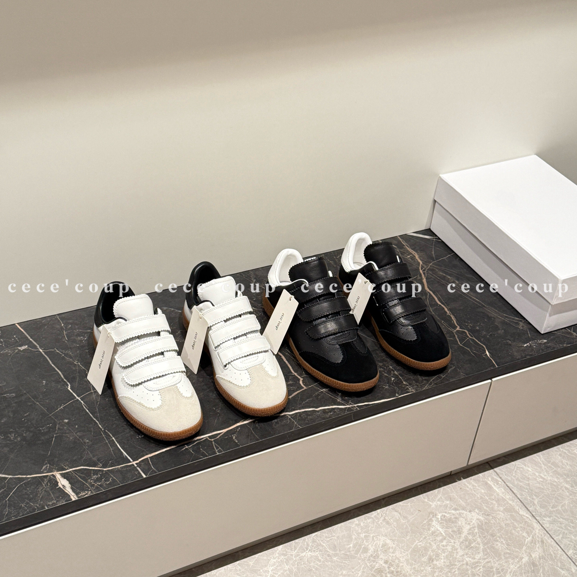 cece coup宝藏 Shoe！01/15 新品 25FW 经典真皮魔术贴圆头德训鞋,女鞋,德训鞋,淘宝优惠券,粉丝福利购,淘宝优惠卷