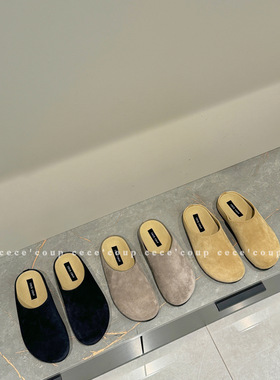 cece coup懒人匕入！04/23 新品 24ss 羊猄反绒勃肯拖鞋 包头半拖