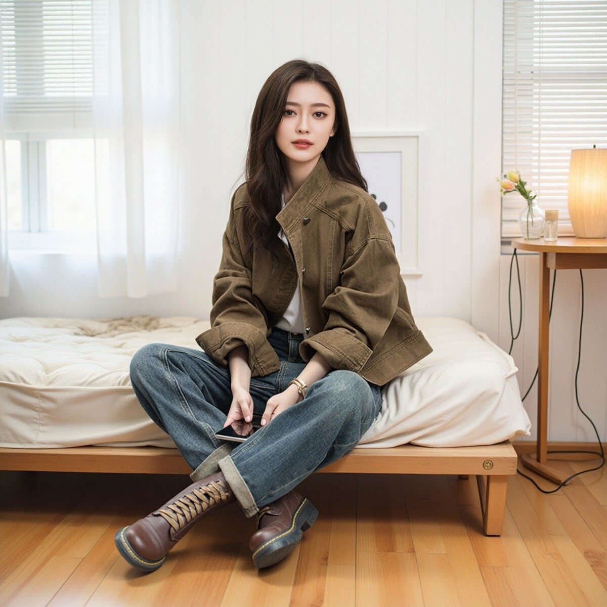 复古牛仔短外套春秋款宽松上衣女