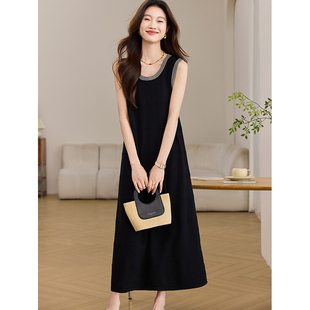 奥特莱斯大牌女装外贸清仓无袖背心冰丝针织连衣裙夏宽松显瘦裙子