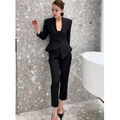 2025年秋季新款黑色西装时尚套装