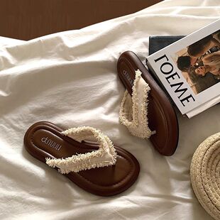 韩版晚晚风人字拖女外穿2025年夏季新款踩屎感厚底网红罗马凉拖鞋