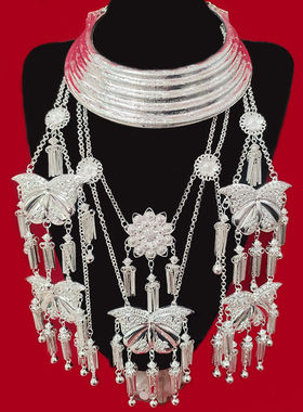 民族风蝴蝶流苏项链挂脖