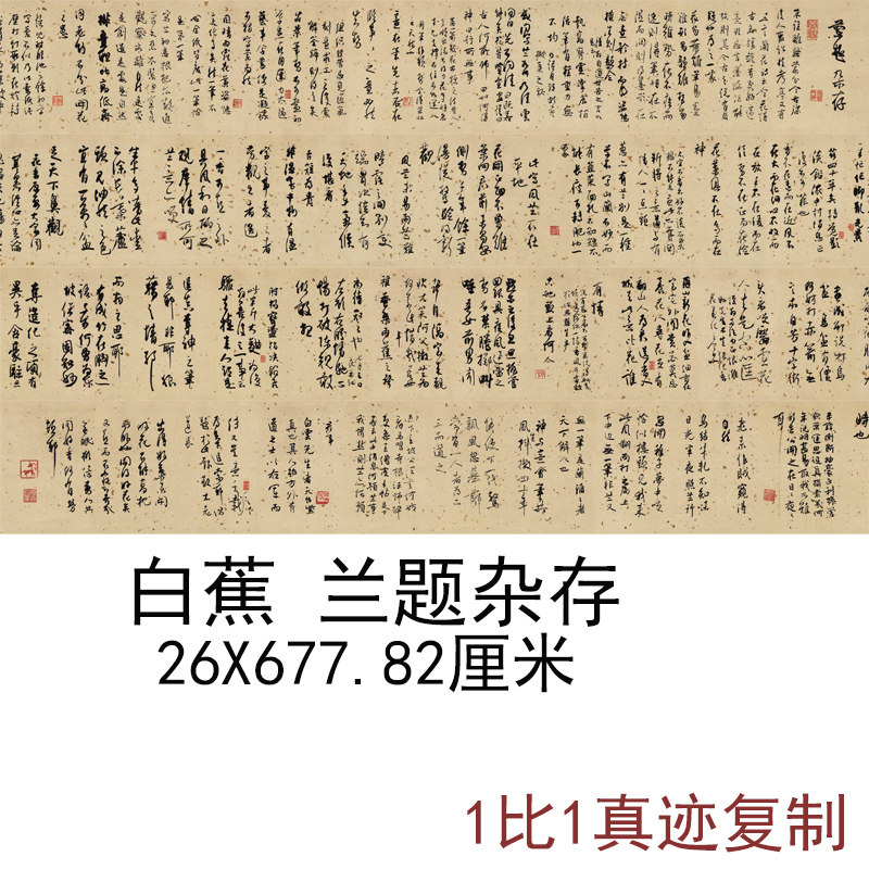 白蕉兰题杂现代书法字画真迹高清艺术微喷宣纸手卷仿古复制装饰画