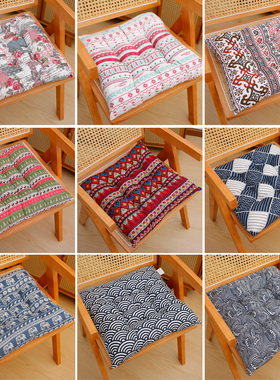 冬季加厚椅子垫办公室学生电脑椅坐垫餐桌餐椅垫棉麻布艺