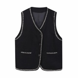 韩版编织工艺小香风时髦潮流百搭男女马甲个性坎肩外搭2486P95，男装背心/马甲，电商A246