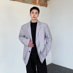 秋冬新款禁欲系双层设计翻领男西服外套潮流雅痞休闲西装3519P155图片