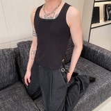 夏季个性方领弹力紧身背心短款针织无袖坎肩3564P55，男装背心/马甲，电商A246