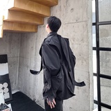 山本暗黑系个性飘带翻领长袖男衬衣小众设计款潮流衬衫5085P115，男装衬衫，电商A246