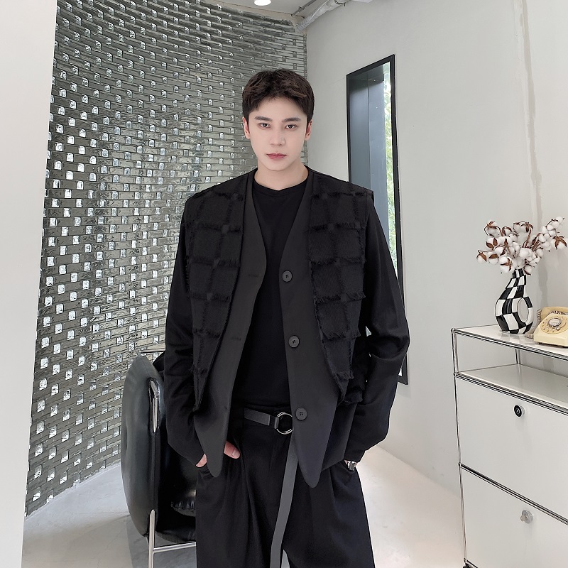 秋季韩版个性双层设计男马甲潮流定制面料痞帅百搭坎肩3671P95，男装背心/马甲，电商A246