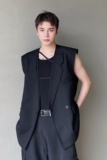原创设计简约气质暗黑系男马甲潮流韩版纯色外搭时髦坎肩5066P105，男装背心/马甲，电商A246