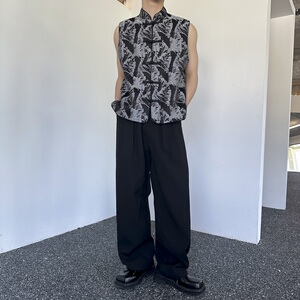 潮流中式复古立领盘扣锦缎提花男女休闲马甲百搭坎肩5263P110图片