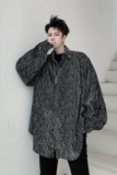 早春个性暗黑织绒亮丝潮流宽松衬衣A261-3925-P75，男装衬衫，电商A246