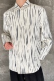 春季新中式水墨纹理盘扣翻领长袖男女衬衣5229P105，男装衬衫，电商A246