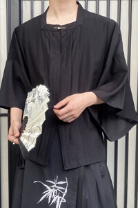 夏季新中式方领中袖男女衬衣复古风汉服衬衫3573P95图片