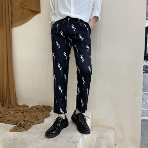 夏季时髦走秀款个性百搭男九分裤A261-K331-P65图片