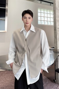 简约冷淡风潮流百搭男马甲气质设计纯色外搭坎肩2480P85图片