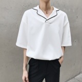 慵懒睡衣风撞色翻领套头衬衣551-P55，男装衬衫，电商A246