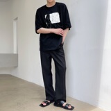 原创个性贴布设计圆领针织短袖潮流男短袖T恤a246-2400-P55，男装T恤，电商A246