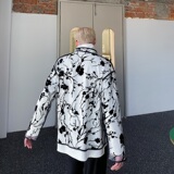 春夏欧根纱提花改良中式立领盘扣套头男女衬衣网纱外罩9740P75，男装衬衫，电商A246