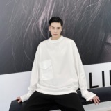 新款原创小众拼接大口袋设计痞帅潮休闲长袖T恤9943-P65，男装T恤，电商A246