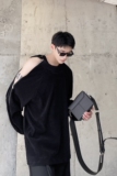 个性小心机设计拉链露肩圆领男女长袖卫衣简约暗黑系上衣5092P90，男装卫衣，电商A246