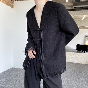 秋冬新中式盘扣设计男女西服外套潮流痞帅流苏休闲西装2582P145图片