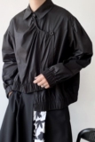 23新款山本暗黑系不规则下摆翻领长袖男女衬衣2536P95，男装衬衫，电商A246