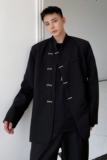 秋冬新款个性改良汉服立领复古男西服上衣水钻盘扣外套9715P135，男装西服，电商A246