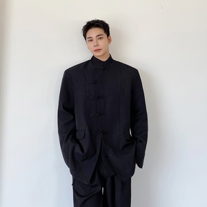 秋季中式立领盘扣男女西服潮流风休闲西装外套5166P145图片