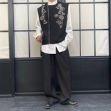 春季新款风中式刺绣圆领马甲男女复古百搭拉链潮流坎肩5211P115，男装背心/马甲，电商A246