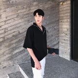 慵懒睡衣风撞色翻领套头衬衣551-P55，男装衬衫，电商A246