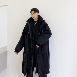 冬季加厚两件套男棉衣潮流立领羊羔毛风衣保暖长款棉袄2341P265图片