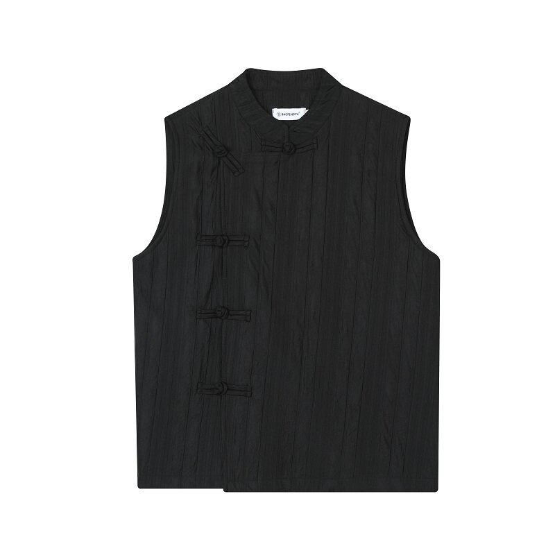 夏季立体褶皱盘扣百搭无袖马甲A246-6820-P95,男装背心/马甲,电商A246