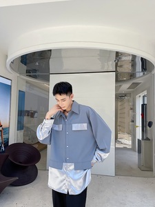 春季新款翻领长袖男衬衣2414P80图片