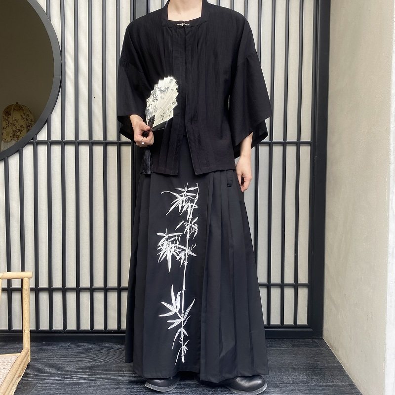 夏季新中式方领中袖男女衬衣复古风汉服衬衫3573P95,男装衬衫,电商A246