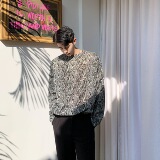 定制个性植绒斑马纹亮司宽松T恤A246-3926-P58，男装T恤，电商A246