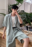夏季原创韩版小众潮流棉麻时髦短袖西服短裤套装A261-777-P115，男装牛仔裤，电商A246