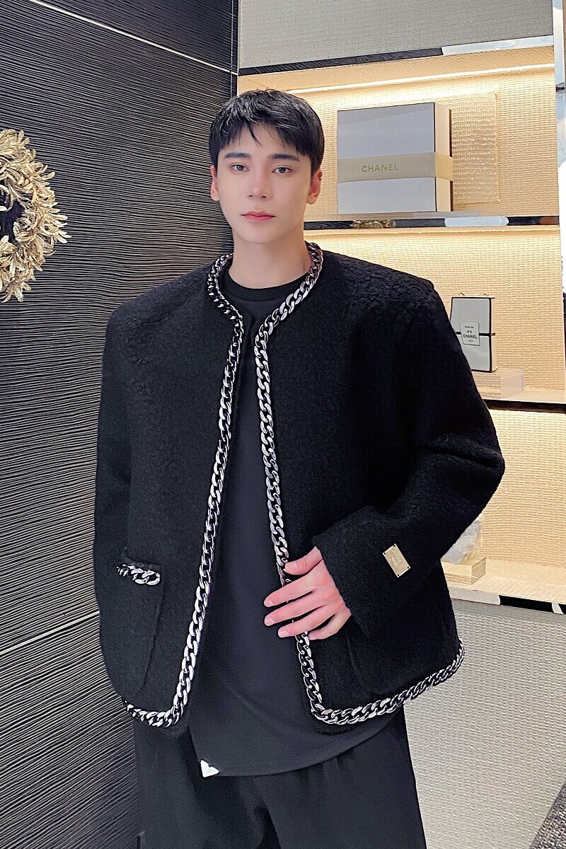 冬季加厚毛昵小香风个性装饰外套A246-3696-P155,男装夹克,电商A246