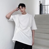 暗黑原创个性褶皱拼接潮流韩版休闲圆领短袖T恤a246-2374-P55，男装T恤，电商A246