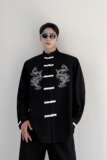 秋季个性刺绣立领长袖男女衬衣潮流痞帅衬衫2513P85，男装衬衫，电商A246