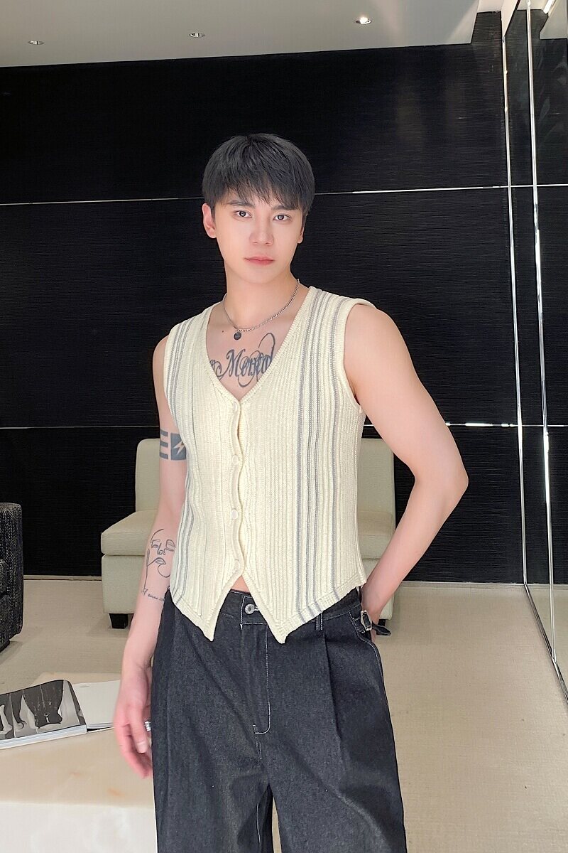 春夏新款开衫针织背心简约韩版百搭休闲男女潮流坎肩MY62P70,男装背心/马甲,电商A246