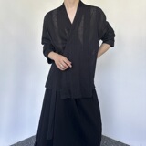 秋季新款镂空提花绑带设计复古长袖男女衬衣6825P95，男装衬衫，电商A246