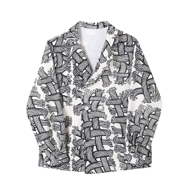 设计款印花复古西服领衬衣韩版雅痞时髦上衣A246-3628-P85,男装西服,电商A246